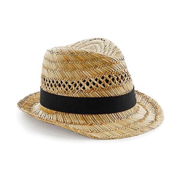 chapeau straw summer trilby personnalises publicitaire